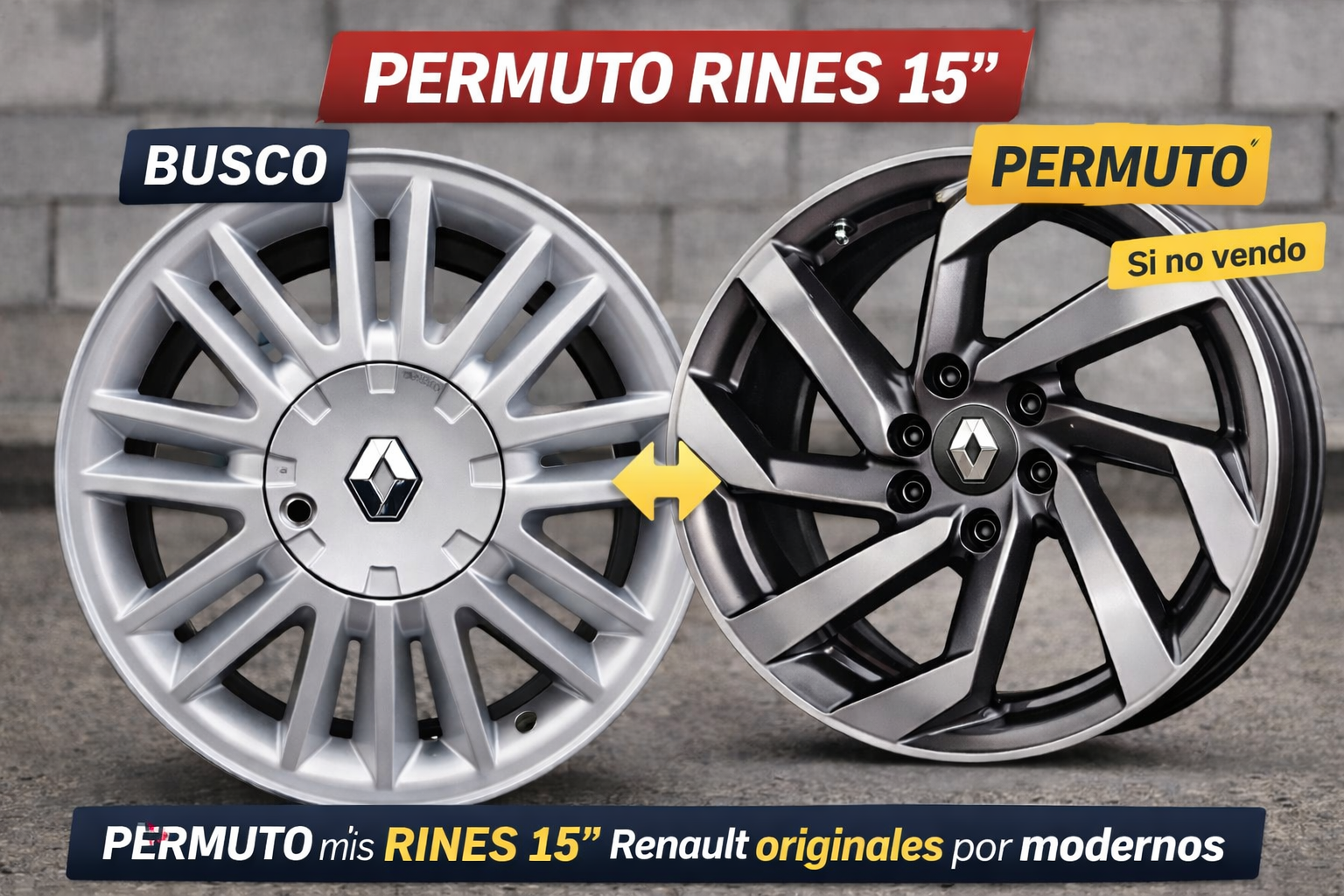 BUSCO CAMBIO DE RINES RENAULT 15”