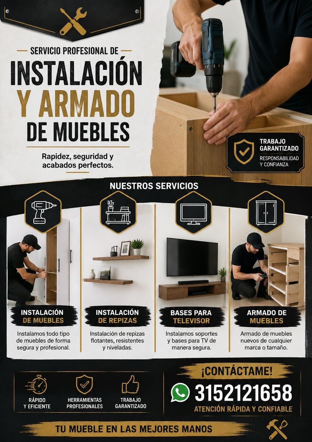 ARMADO E INSTALACIÓN DE MUEBLES, TENDEDEROS, SOPORTES