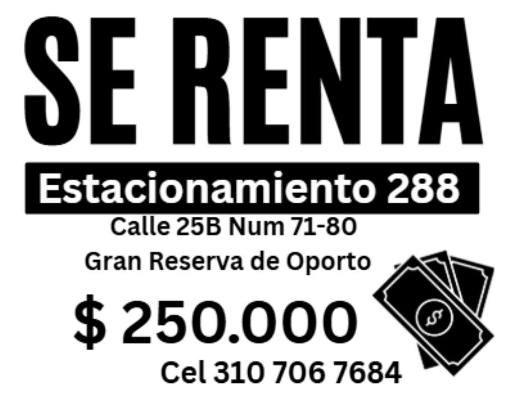 Rento estacionamiento en conjunto residencial