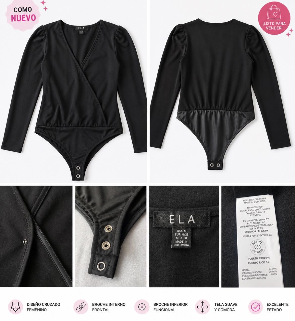 Body negro elegante ELA talla M 🌟