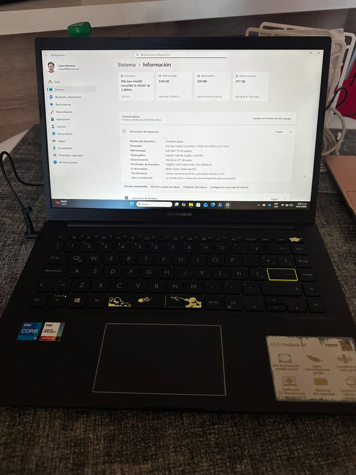 Portátil Asus VivoBook Core i5 11a Generación