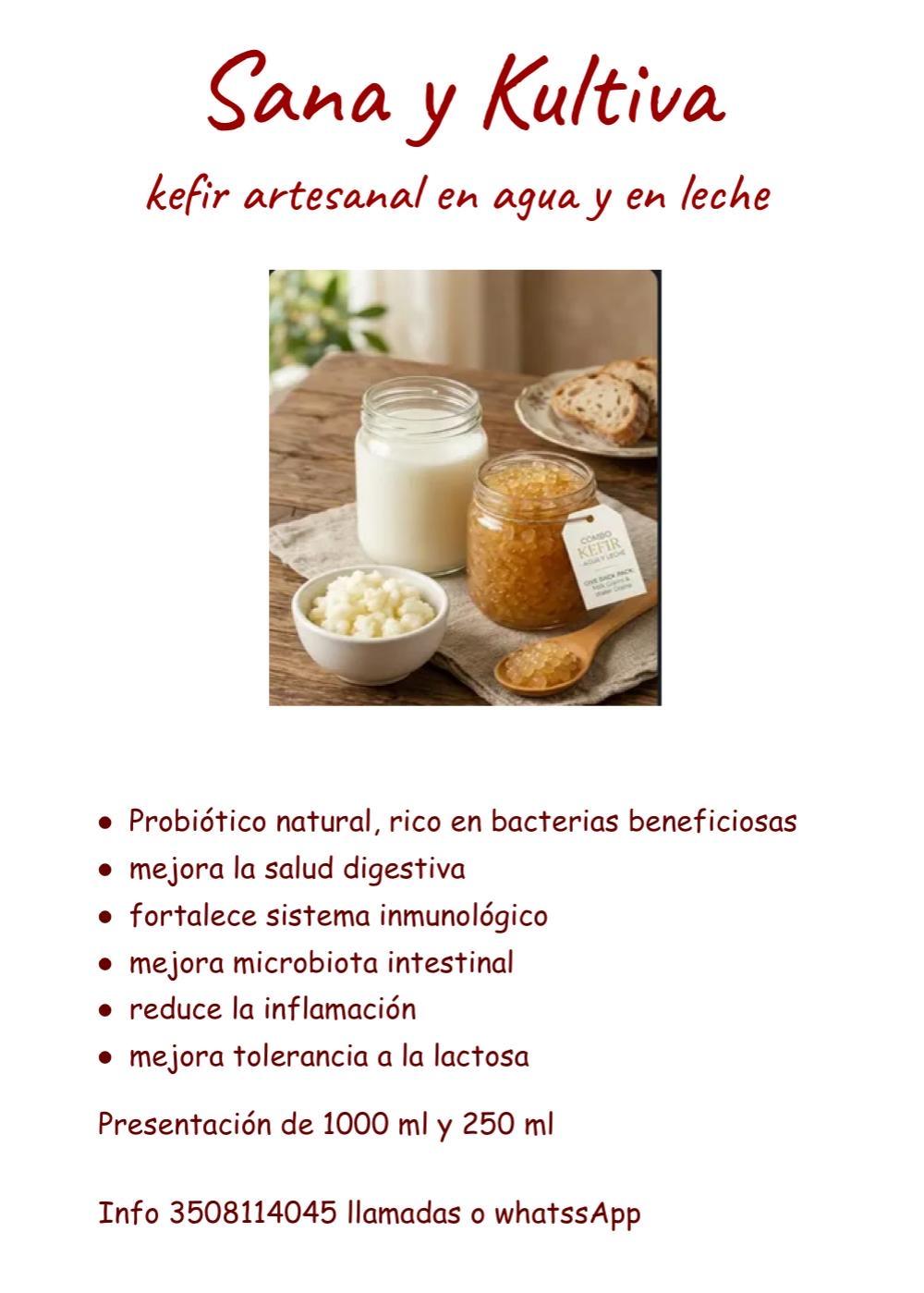 Kefir Artesanal en leche y Agua