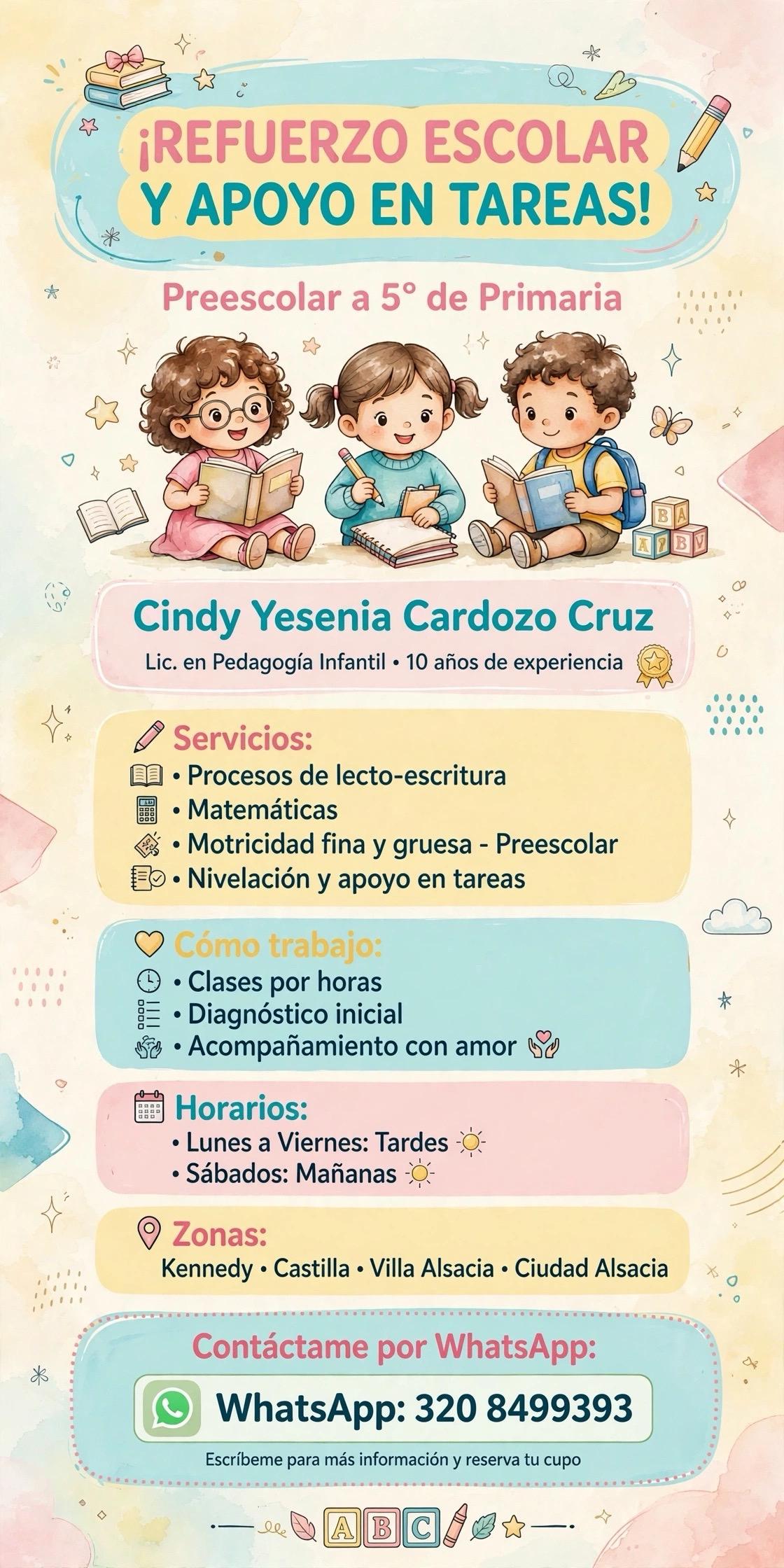 ¡REFUERZO ESCOLAR Y APOYO EN TAREAS!