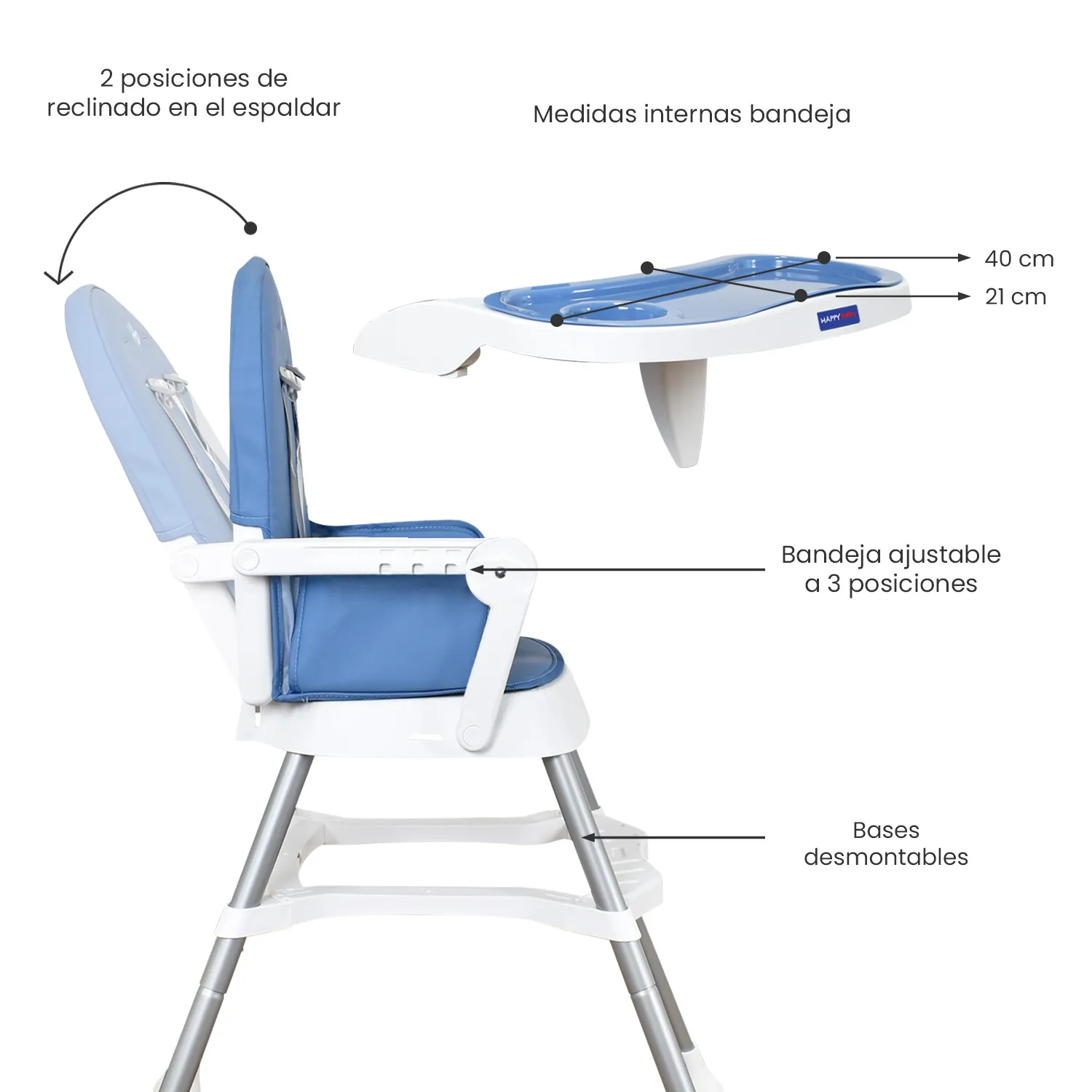 Silla Comedor 3 en 1 para Bebé 👶