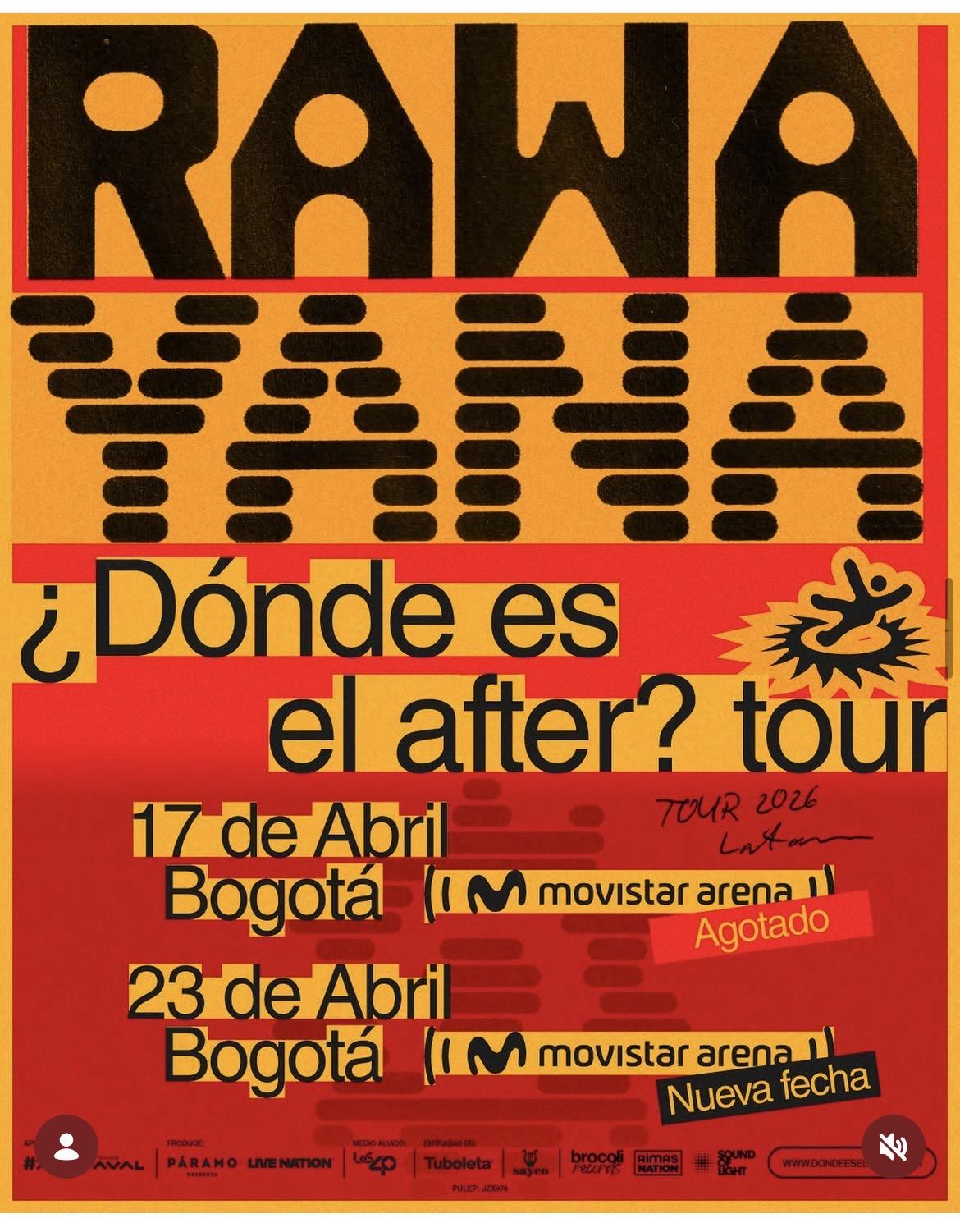 Vendo boleta concierto Rawayana Movistar Arena