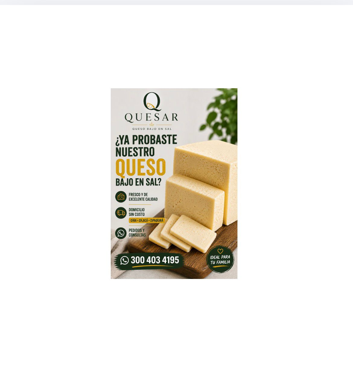 🧀 QUESAR - Queso bajo en sal y derivados lácteos
