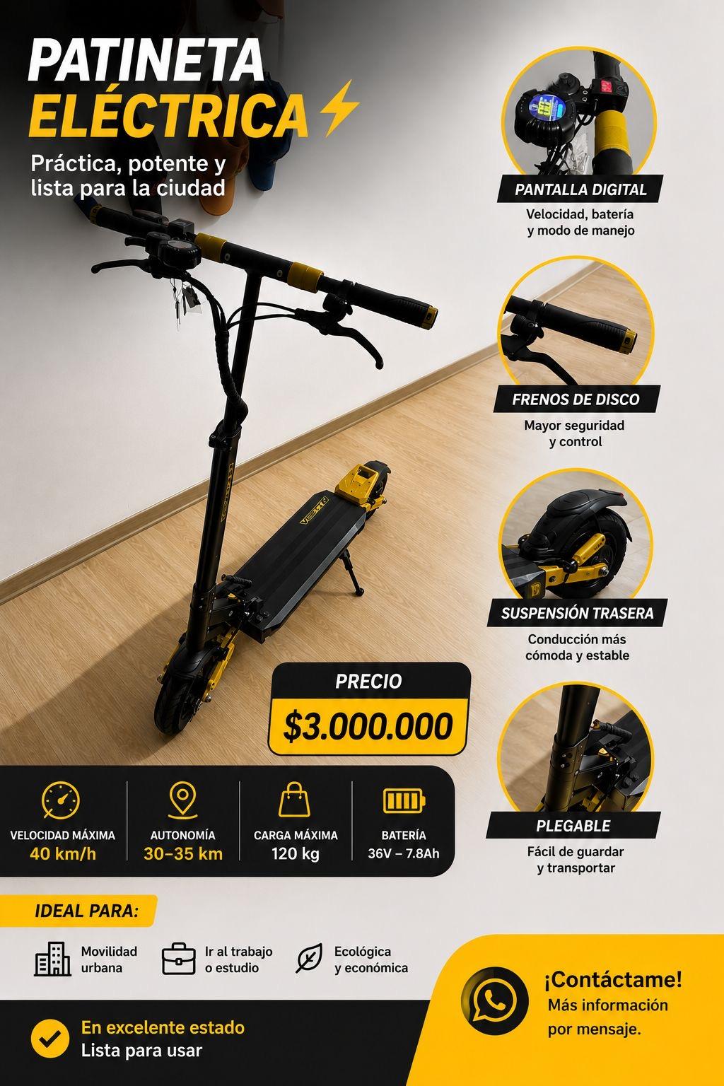Patineta Eléctrica como nueva VSETT 8