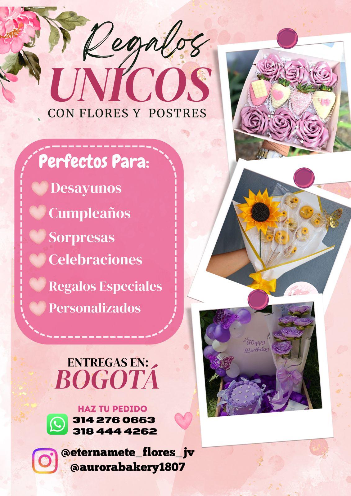 Regalos unicos con flores y postres