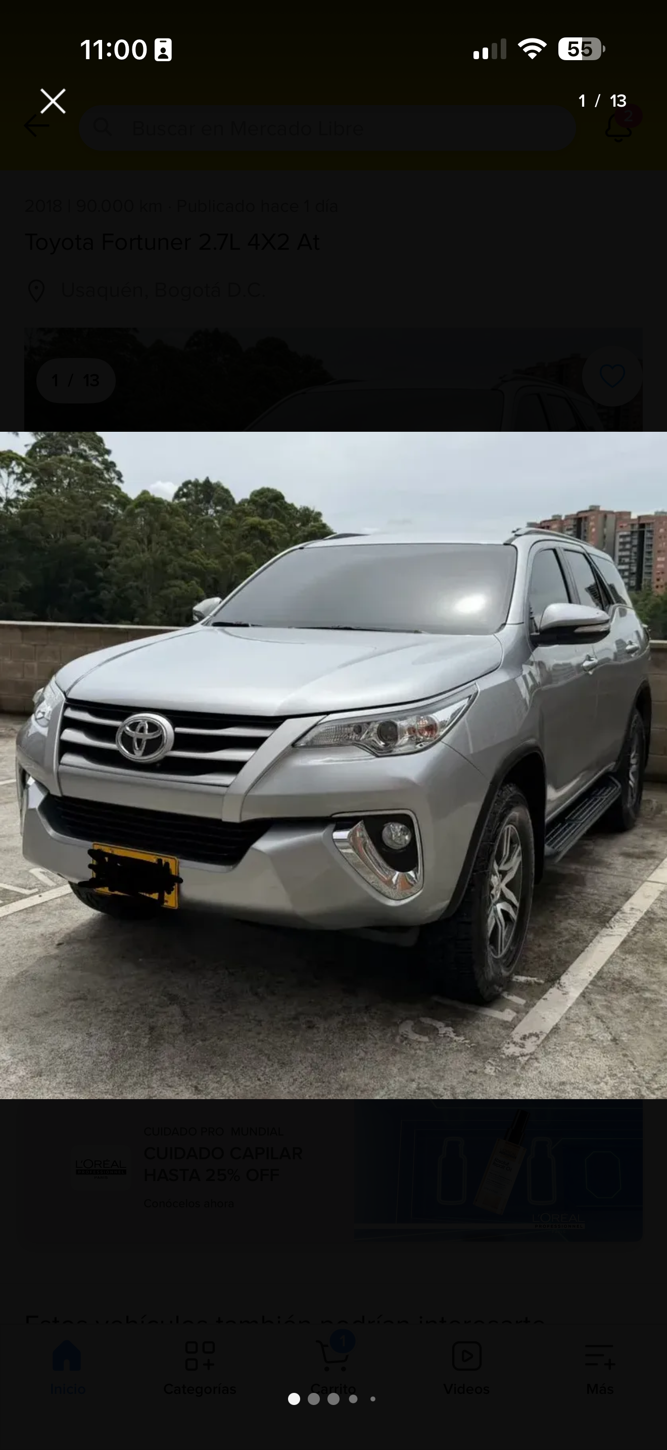 Toyota Fortuner 2.7L 4X2 At