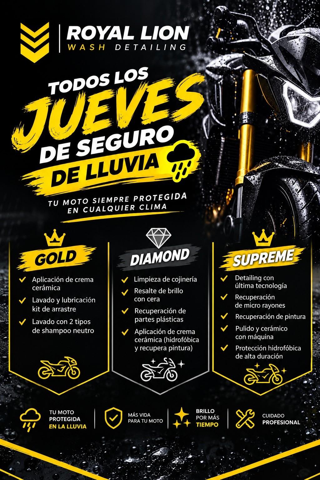Servio de lavado para motos Royal Lion Wash Detail