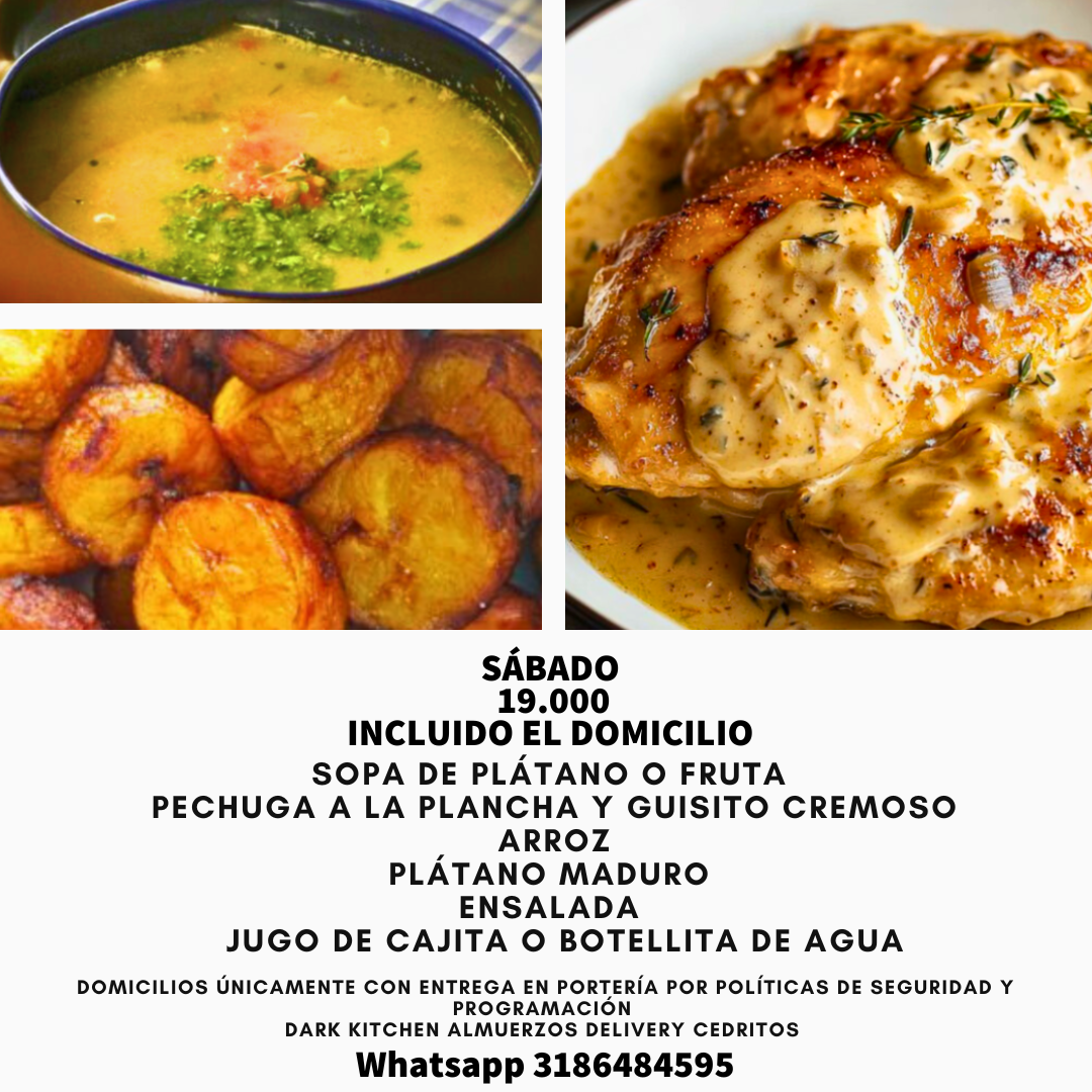 Almuerzo casero 19.000 en Cedritos