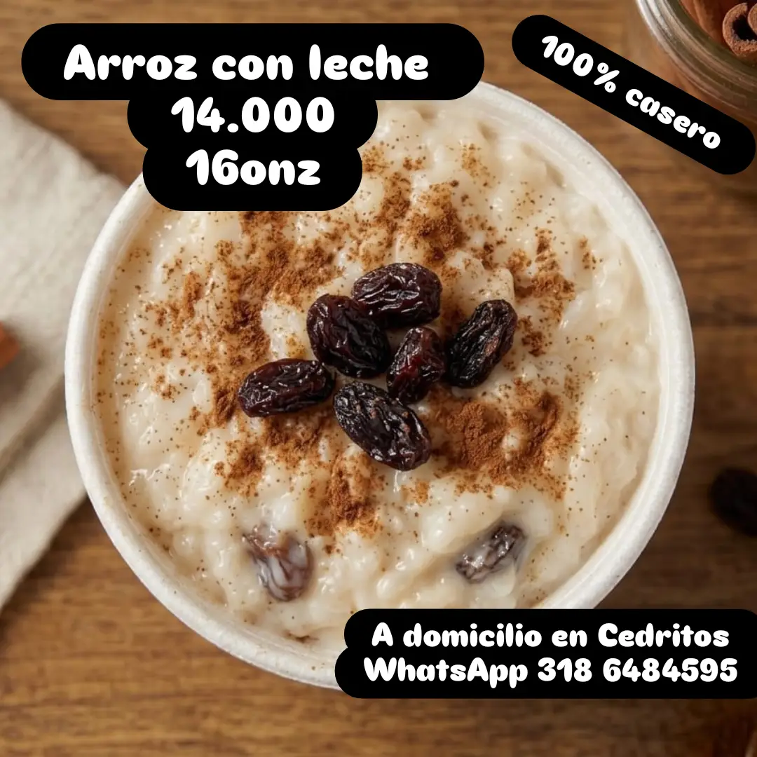 Arroz con leche 100 casero domicilio en Cedritos