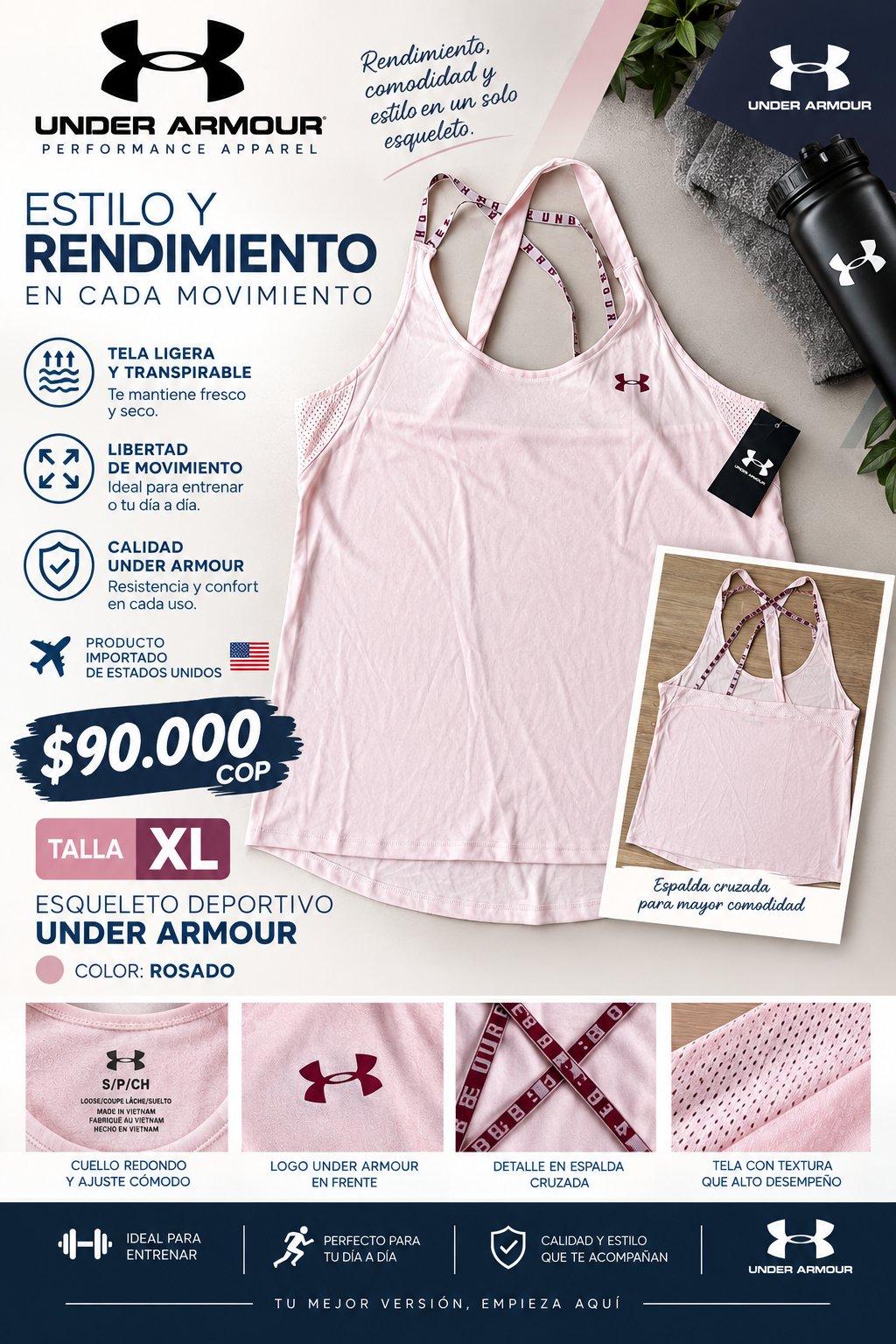 Camisa Deportiva Rosada XL 🌟