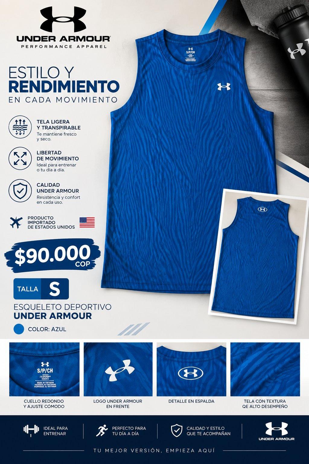 Esqueleto Deportivo Azul de UA Armour 🛍️