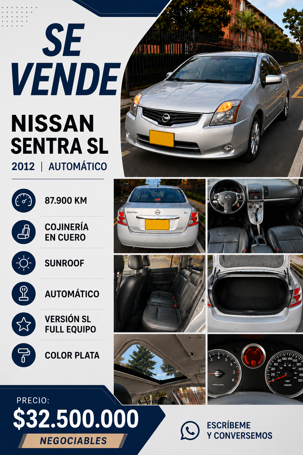 Se vende vehiculo sentra 2012