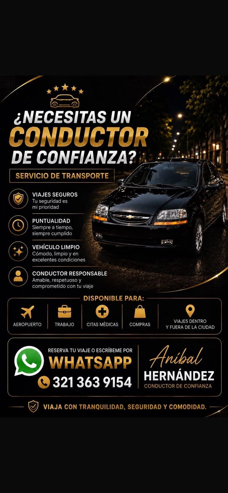 🚗 Conductor Puerta a Puerta Disponible